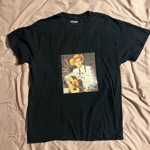 Hank Williams (Lg) Black T-Shirt scannable QR code to listen! 🎶